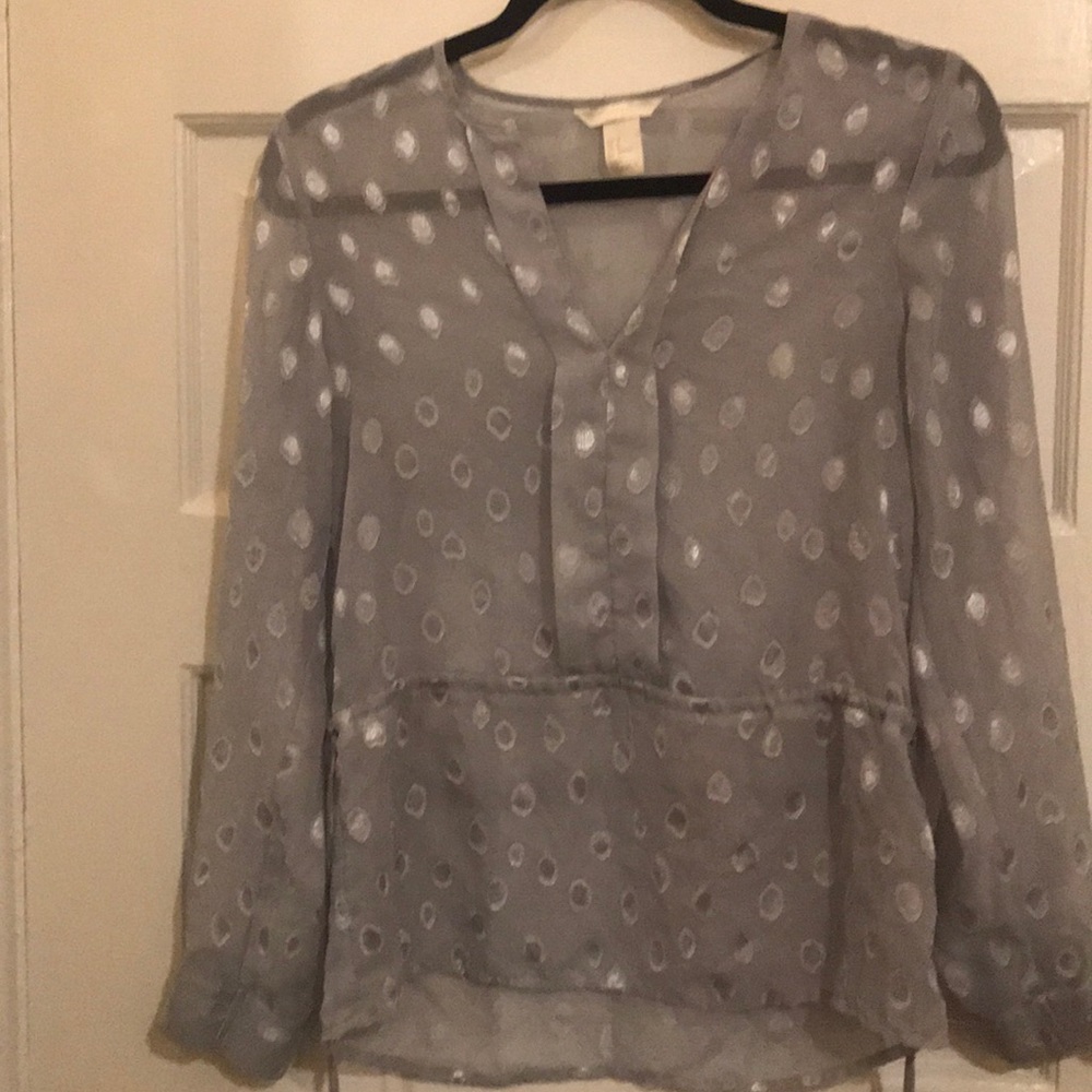 Sheer polka dot shirt